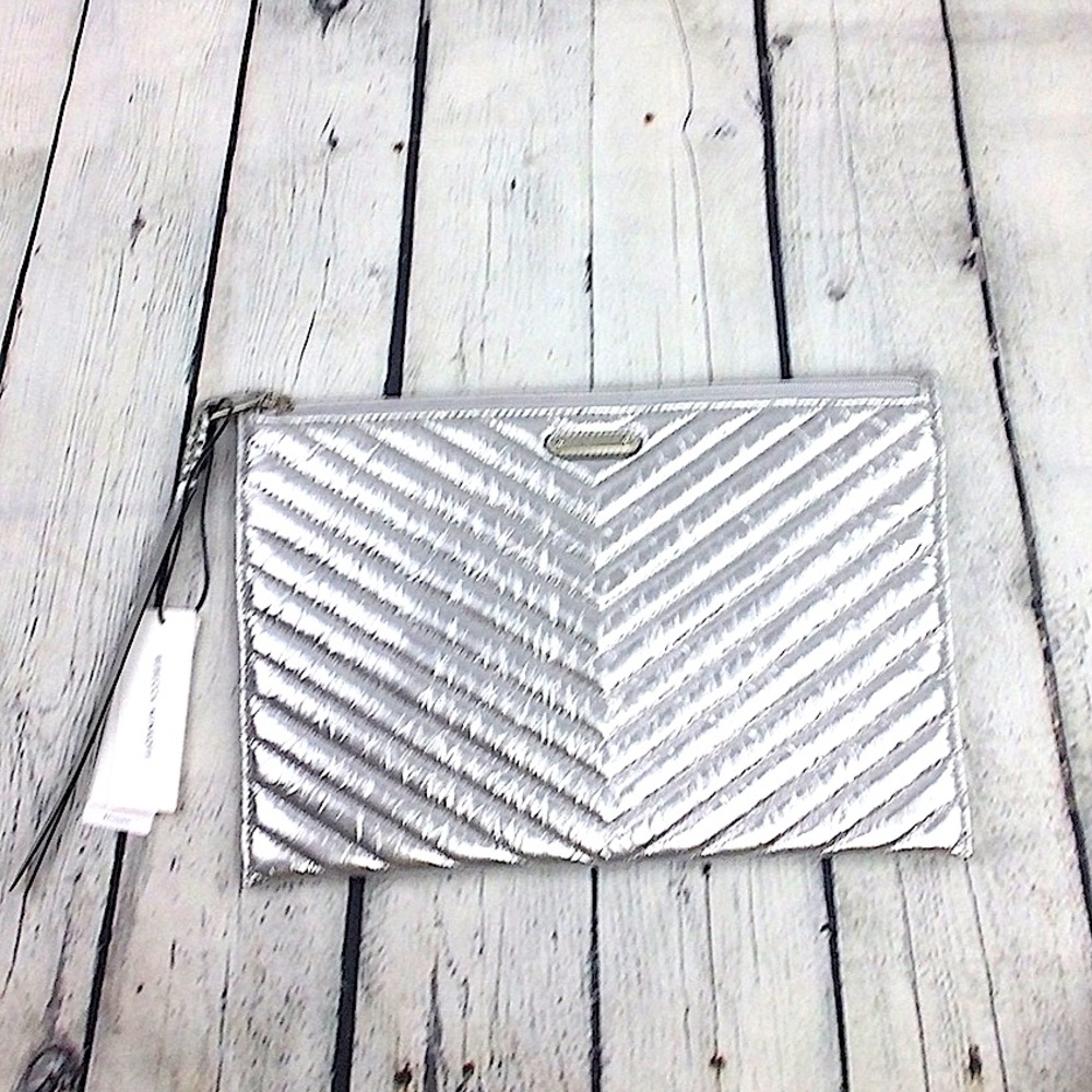 Rebecca Minkoff silver clutch. Soft leather